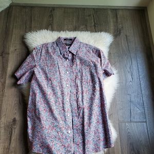 Mens Nordstrom Flowered Short Sleeve Shirt Size L